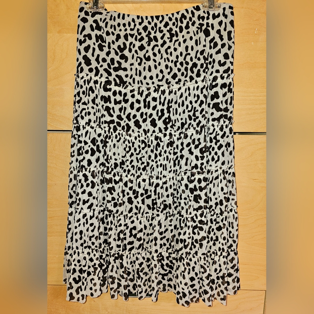 David brooks tiered animal print skier